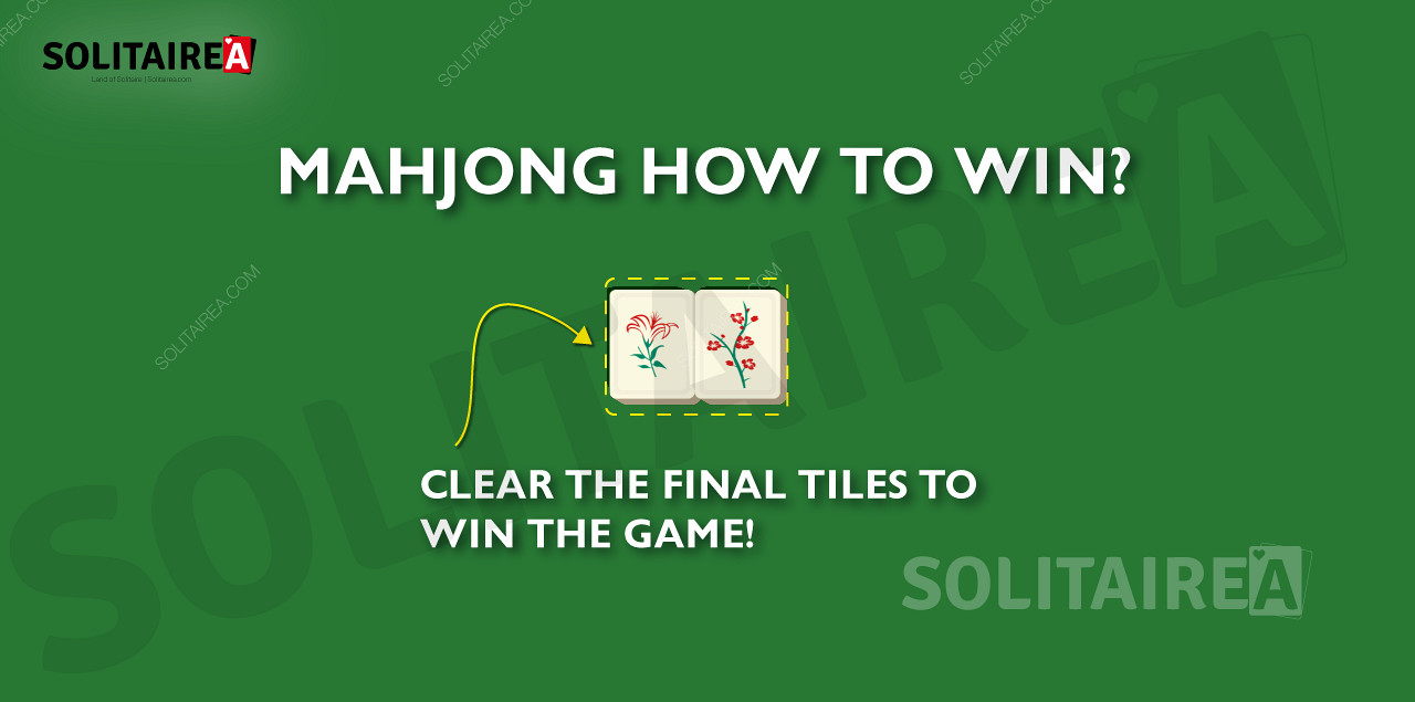 Jocul Mahjong este câștigat odată ce toate piesele sunt eliminate.